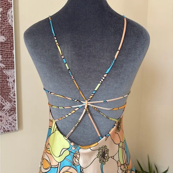 ZARA floral satin mini dress – Size Small - Picture 4 of 5